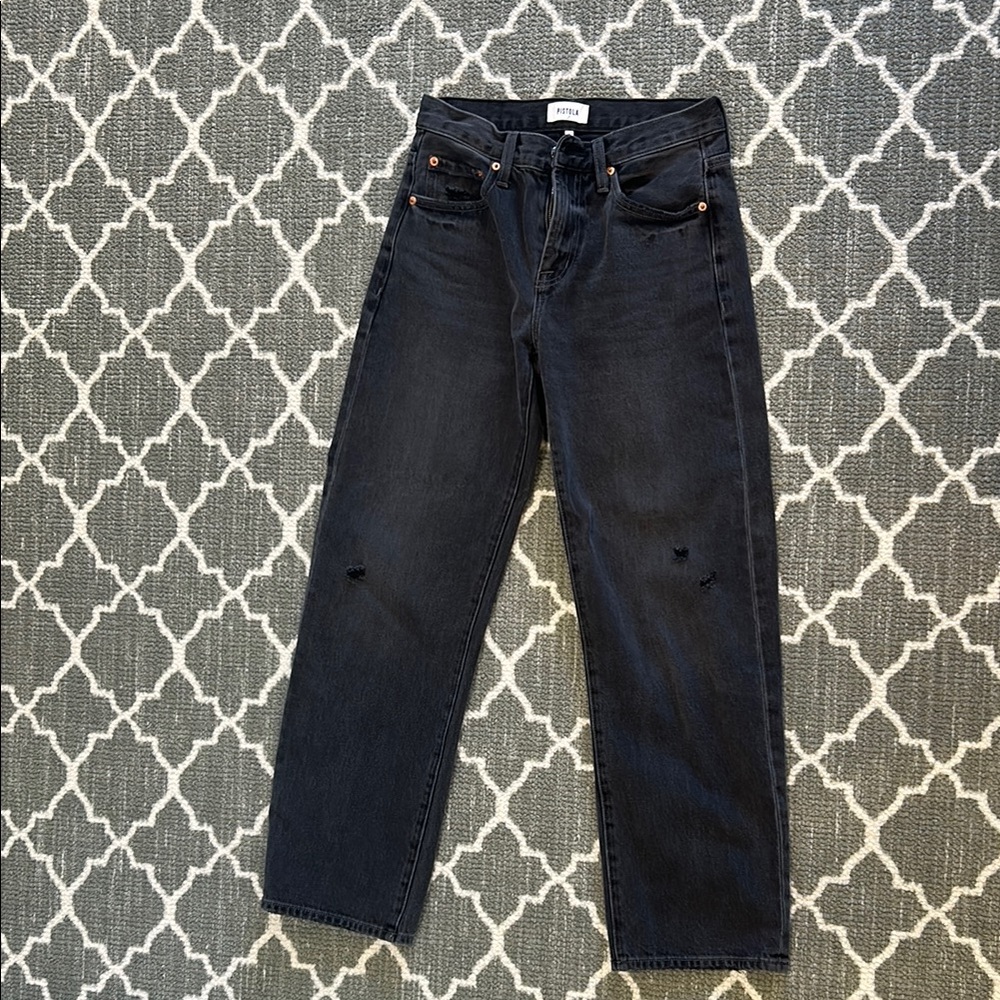 Pistola Denim Lexi Barrel Leg Black Denim Jeans